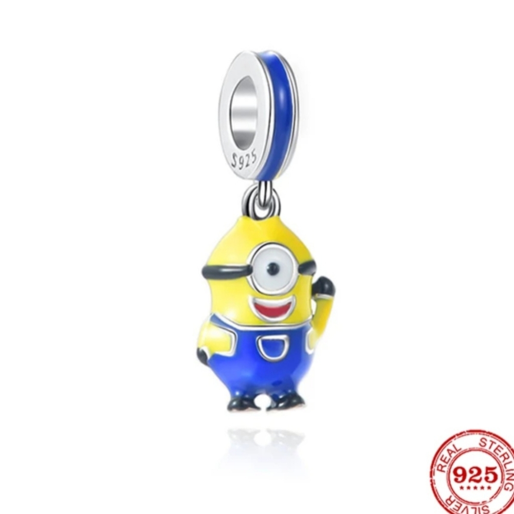 🎆Sterling Silver 925 Stuart Minions and Despicable Me Dangle Bracelet Charm